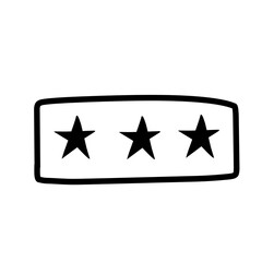 hand drawn reward line icon on white background