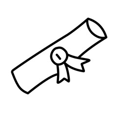 hand drawn reward line icon on white background
