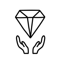 hand drawn reward line icon on white background