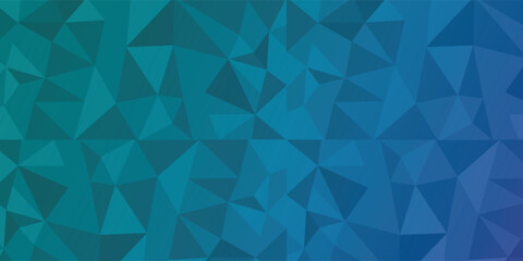 Obraz premium Abstract Geometric Blue-Green Triangular Pattern Background for Technology and Design