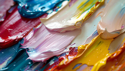 Vibrant oil paint swirls impasto technique