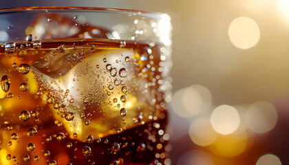 Macro shot of condensation droplets on a chilled glass.