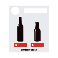 Wine and beer limited offer banner with blank price space and copy space