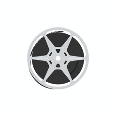 Obraz premium Silver Alloy Car Wheel with Five Spokes