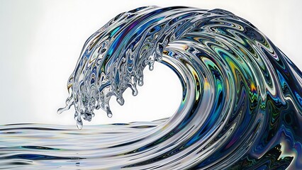 Abstract crystal wave on white background