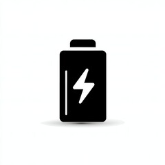 Fototapeta premium battery charging system pictogram black and white 