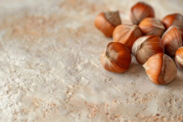 Minimal Flat Lay Autumn Composition with Natural Texture and Copy Space