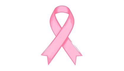 A simple illustration of a pink ribbon, a universally recognized symbol, often associated with awareness campaigns and support