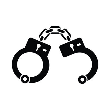 Open handcuffs icon a symbol of restraint and legal justice