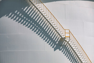 storage tank white oil stairs on the side