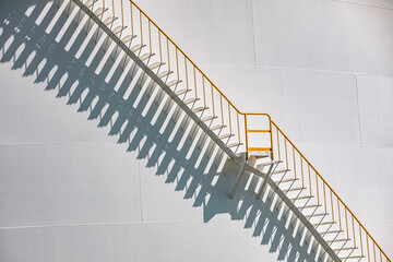 storage tank white oil stairs on the side
