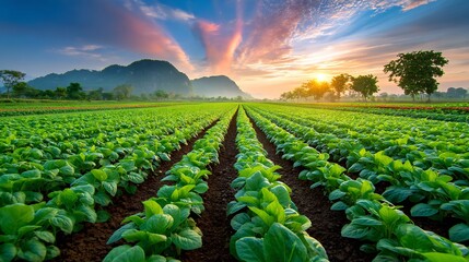 Green agriculture field reflecting modern sustainable farming principle food security landscape