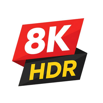 8k hdr technology display isolated on transparent background