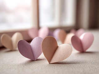  st valentines day card with paper cut hearts. Anniversary,wedding,love