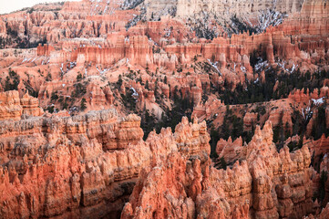 Bryce Canyon National Park, Utah, closeup of incredible rock formations, beautiful natural landscape. 