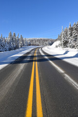 A country road in winter, Qu&eacute;bec, Canada