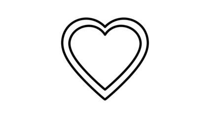 Double Heart Outline Icon Vector Illustration on transparent background