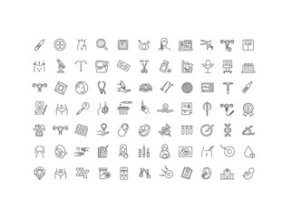 Gynecology and Obstetric Line Icons Vector