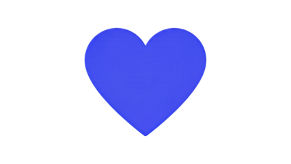 Vibrant Blue Heart Symbol on a Clean transparent background