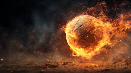 volleyball on fire
