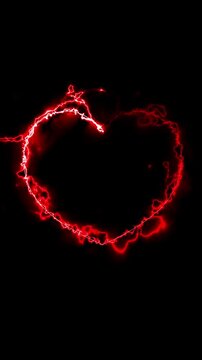 heart shape with red electric animation that moves randomly