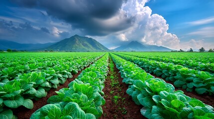 Large scale agriculture field representing food security sustainable land use modern farming landscape eco agriculture concept