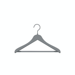 Grey Clothes Hanger on White Background