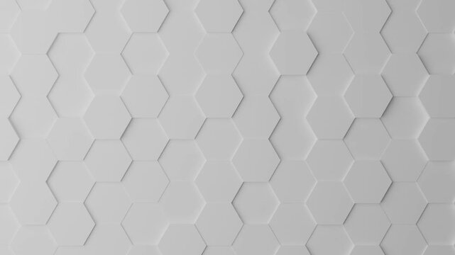 White hexagon pattern, abstract white 3d hexagon background