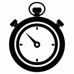 Black and white stopwatch icon time management speed measurement timer countdown