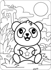 Obraz premium Cute Animals Coloring and Activity Pages for Kids - Adorable animal-themed coloring and activity pages designed for kids to enjoy fun learning through coloring, puzzles, and simple educational games.