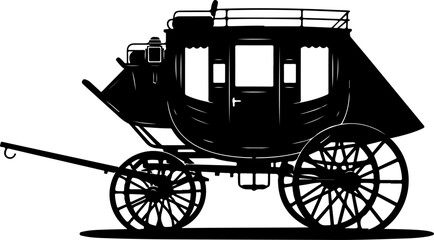 Horse-Drawn Carriage Silhouette &ndash; Vintage Transportation Art

Classic Royal Carriage with Horses Silhouette Illustration

Old-Fashioned Horse Carriage &ndash; Elegant Black Silhouette Design