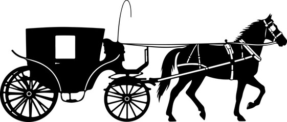 Horse-Drawn Carriage Silhouette &ndash; Vintage Transportation Art

Classic Royal Carriage with Horses Silhouette Illustration

Old-Fashioned Horse Carriage &ndash; Elegant Black Silhouette Design