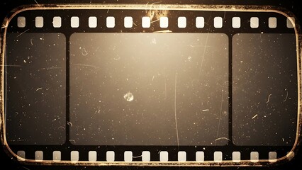 Vintage film strip with scratches.