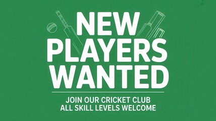 New players wanted for cricket club all skill levels welcome