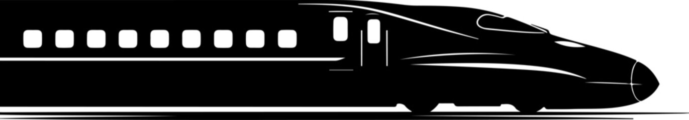 Modern Train Silhouette &ndash; Urban Rail Transportation Art

Monorail Silhouette Illustration &ndash; City Transit Design

High-Speed Train Silhouette &ndash; Minimal Transportation Artwork