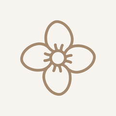 Cherry blossom. Flower bud logo. Modern linear design graphic elements.