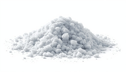 winter snow cold weather A pile of white powder on a plain background