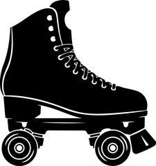 Classic Roller Skate Silhouette &ndash; Retro Skating Art

Vintage Quad Roller Skate Black Silhouette Illustration

Roller Skate Icon &ndash; Old School Skating Design