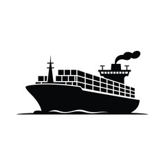 Obraz premium Large cargo ship sailing on the ocean with containers on board