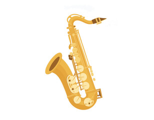 Naklejka premium Colorful minimal vector saxophone icon