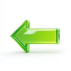 Bright Green Arrow Symbol Indicating Direction for Use in Design, Marketing or Navigation Concepts