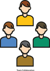  Team Collaboration color icon people icons set