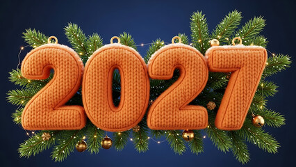 2027 new year celebration background with festive decoration