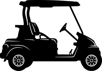 Golf Cart Silhouette &ndash; Black Transportation Illustration

Electric Golf Cart Icon &ndash; Minimalist Silhouette Art

Golf Course Cart Silhouette Design