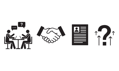 Business Meetings & Corporate Collaboration Icons - Office Work, Presentations, Teamwork Graphics