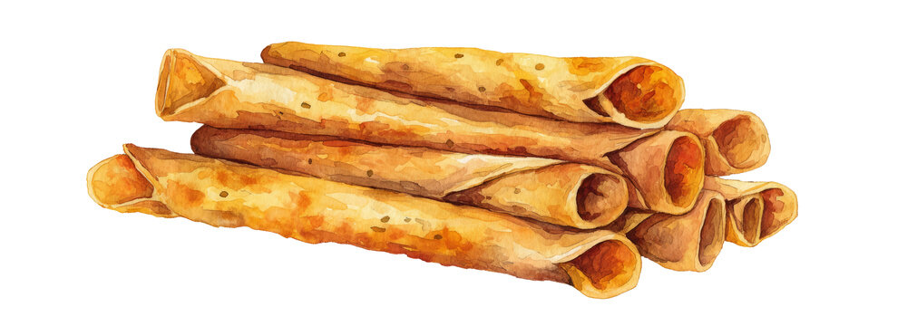 Delicious taquitos on a transparent background culinary art food photography close-up view
