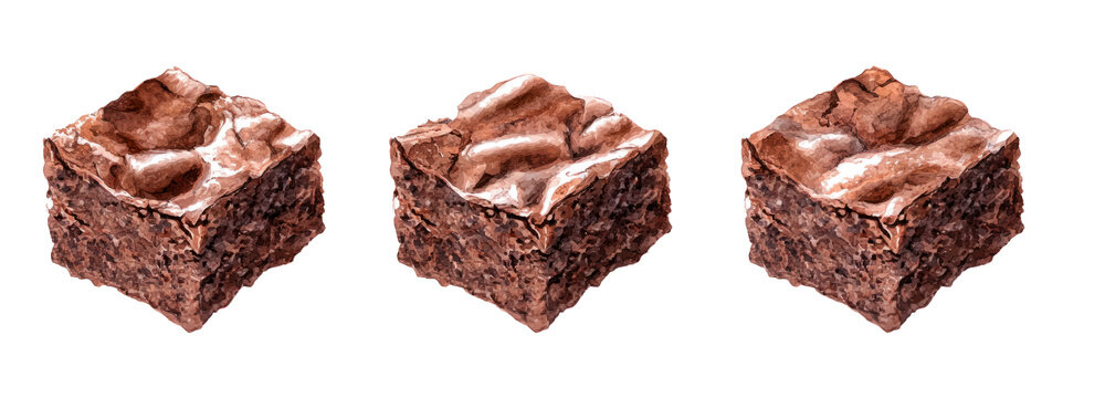 Delicious brownie squares with transparent background food photography studio setting