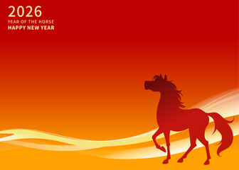 Red New Year Banner Illustration for Year of the Horse Spring Festival and Abstract  Background