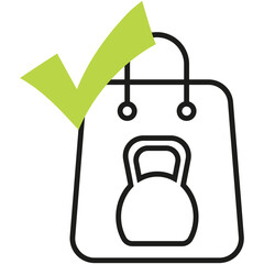 Fototapeta premium Fitness Shopping Bag with Checkmark