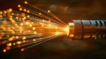 Adaptive security infrastructure concept. A close-up image of a sparkler emitting bright, golden sparks against a blurred background, creating a festive and energetic atmosphere.